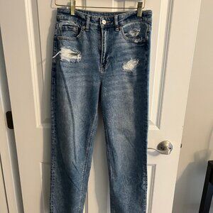 American Eagle Mom Distressed Straight Jeans Sz 4